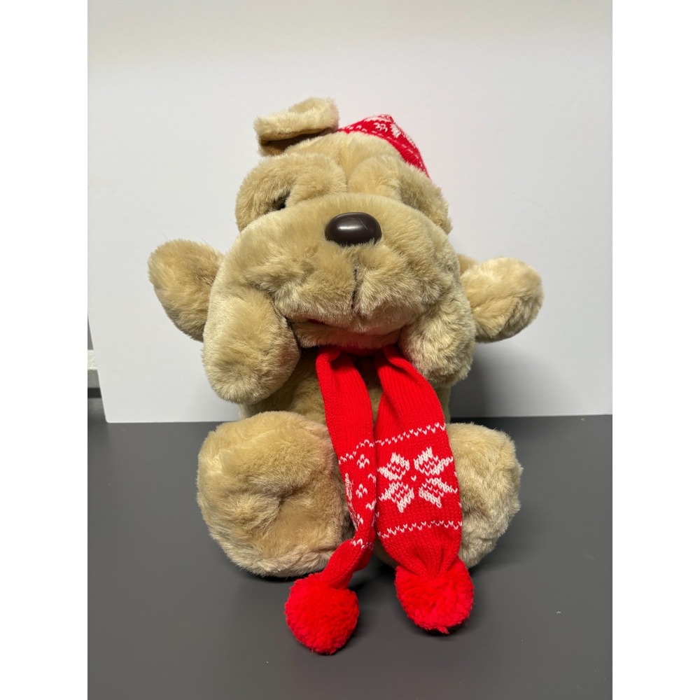 VTG 1984 "Kris Krinkles" Commonwealth Shar Pei Dog 13" Christmas‎ Plush TargeT